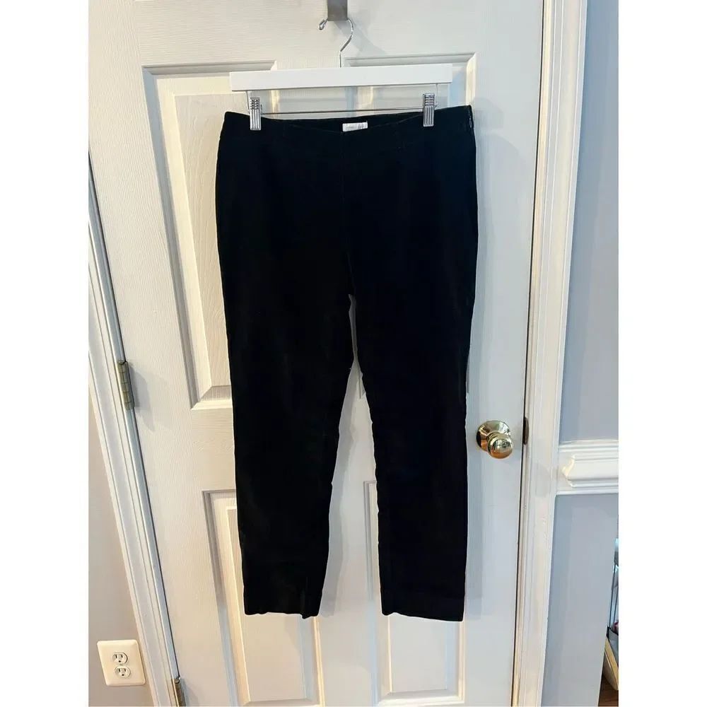 J. Jill Black Corduroy Velvet Side Zip Pants sz 8 EUC